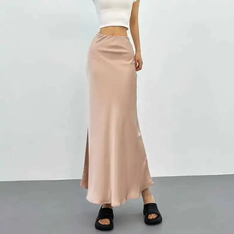 2026 Summer New High Waist Wrap Hip Slim Half Length Skirt Women Design Sense Niche Leisure Solid A-line Fishtail Skirt V38V