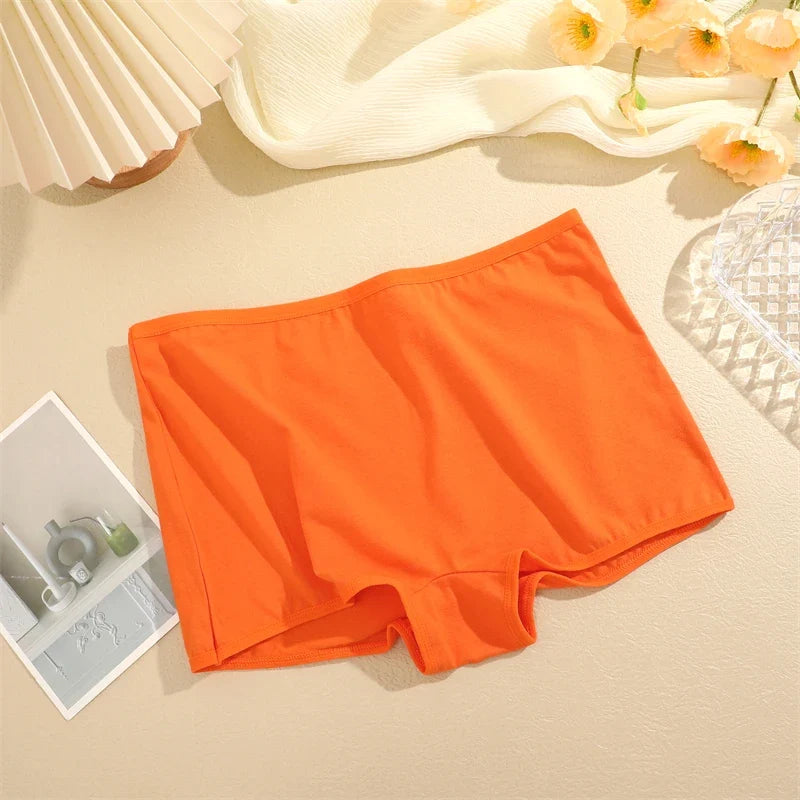 3PCS Women's  Cotton Seamless Panties Sports Boxers Underwear Female Solid Color Briefs Cozy Lingerie Intimate Underpants XS-XL