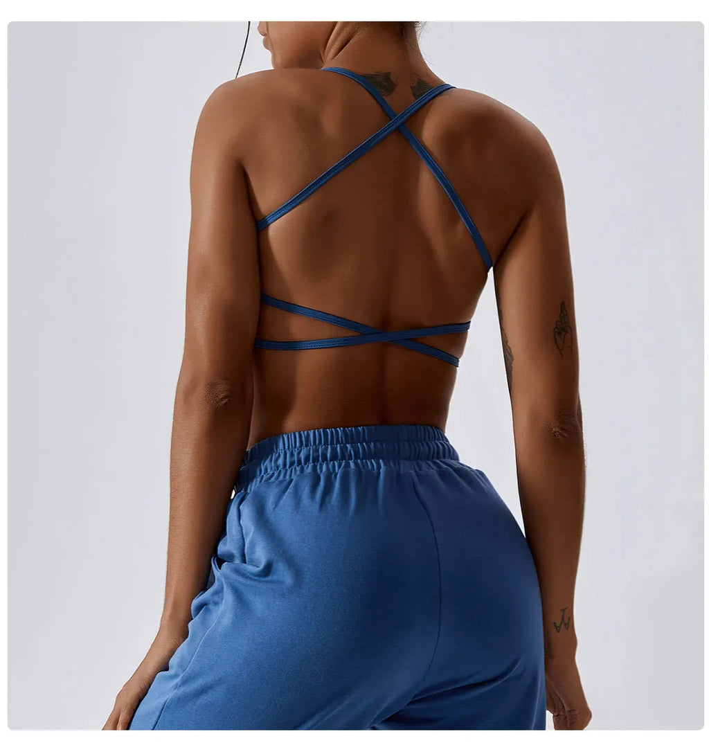 Sexy Cross Sports Bra Gym Top Women Training Running Yoga Bra Stretch Women Sports Underwear Fitness Workout Women Tank Tops