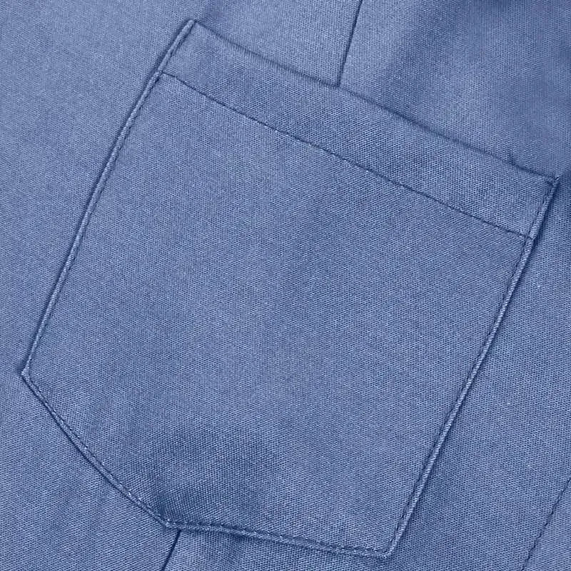 2024 Women New Lapel Pocket Splicing Casual Short Sleeved Solid Color Large Swing Denim Dress Loose Single Breasted Shirt Dress
