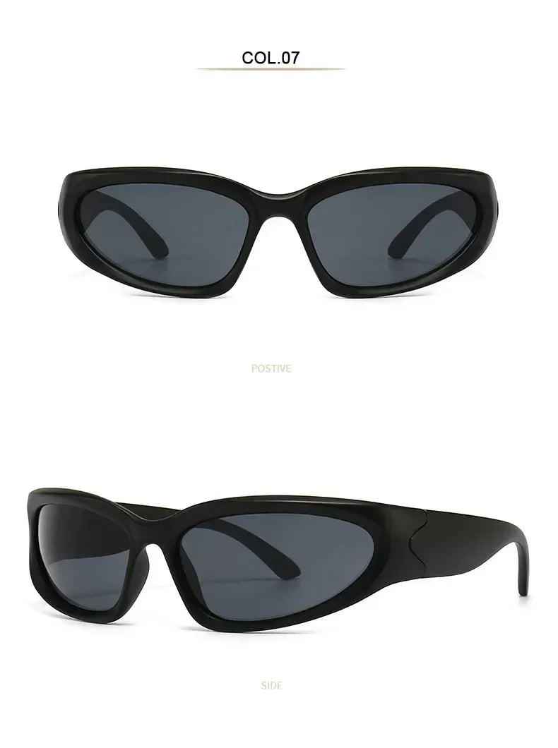 Unique Y2K Designer Luxury Sunglasses Women Rectangle Big Frame Sun Glasses For Men Outdoor UV Protection Classic 2000S Black Sh