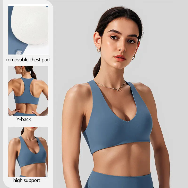NCLAGEN Softmotion Bralette Sports Bra High Support Women's Gym Clothes Pilates Yoga Tank Tops Y-back Push Up Fitness Underwear