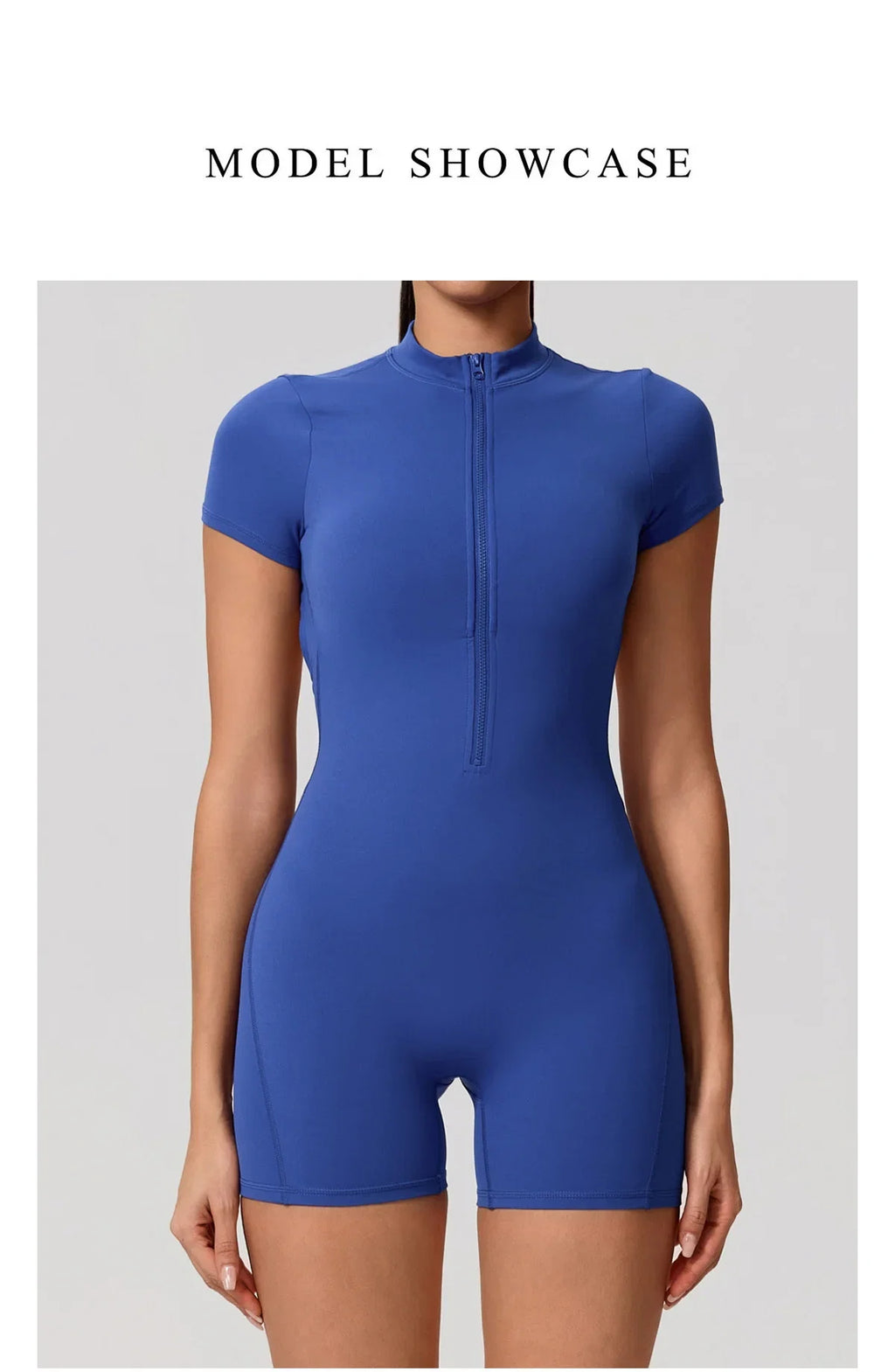 Hearuisavy Summer Women's Short Sleeved Sports Overalls Running Yoga Jumpsuit High Stretch Push Up Fitness Bodysuit With Zipper