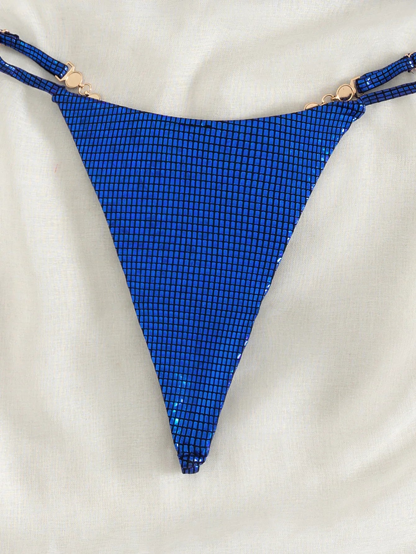 Luxury Jewelled Rhinestones Bikinis Sets Women Shiny Sequin Blue Gold Triangle Swimsuit 2024 Brazilian Bathing Suit Swimwear