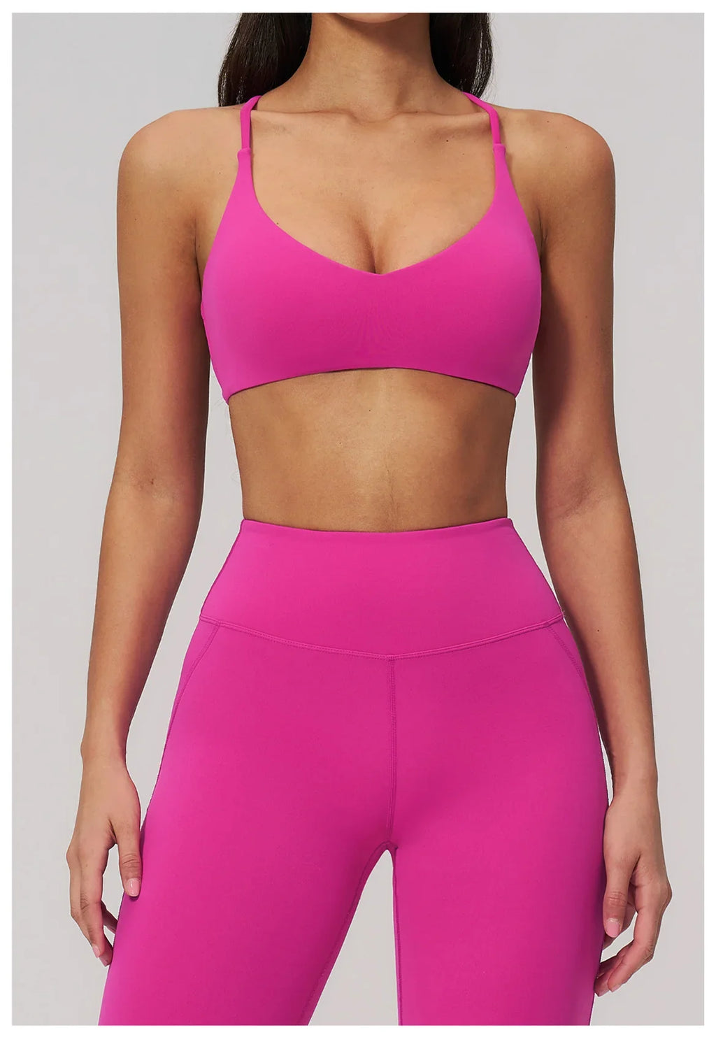Summer U-Shaped Multi-Strap Cross Back Women Pilates Fitness Sports Bra Top Gym Yoga Athletic Tight Workout Jog With Chest Pad