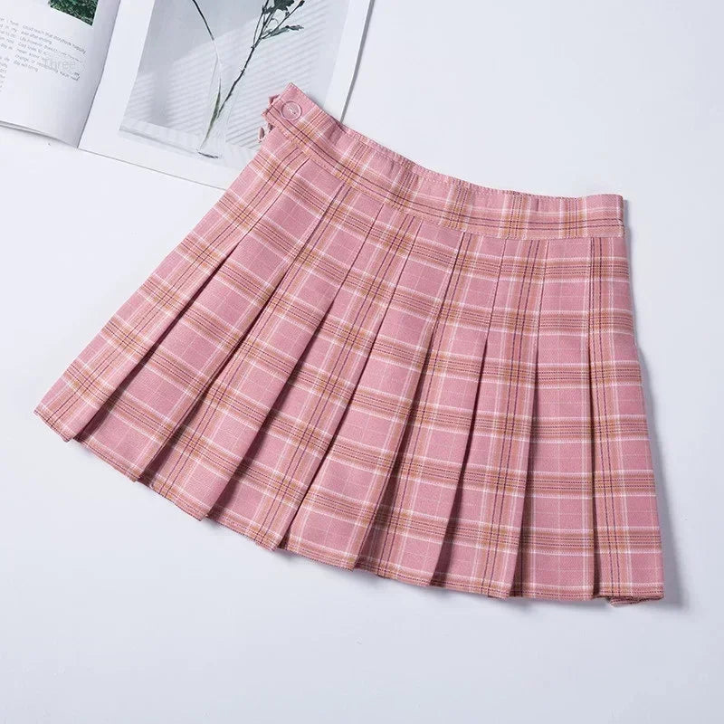 Women's Skirt Without Shorts Fashion Korean Style Ropa Black Harajuku Plaid Falda Short De Mujer Mini Pleated Skirts For Girls