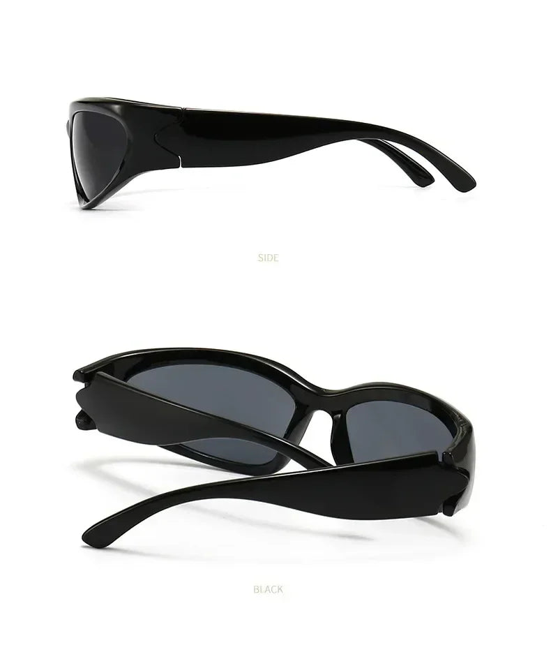 Unique Y2K Designer Luxury Sunglasses Women Rectangle Big Frame Sun Glasses For Men Outdoor UV Protection Classic 2000S Black Sh