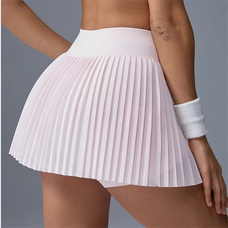 Pleated Chiffon Sports Pocket Yoga Skirt Women Quick-drying Badminton Tennis Trousers Fitness Half-body Anti Shorts Skorts XP43