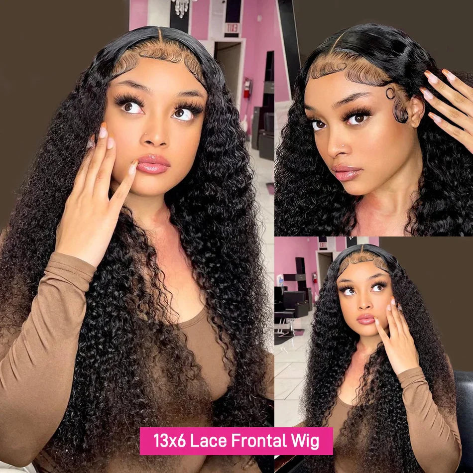 250% Kinky Curly Wigs Human Hair Afro Curly 13x6 HD Lace Frontal Wig Wear Go Glueless 5x5 Lace Front Human Hair Wigs on Sale