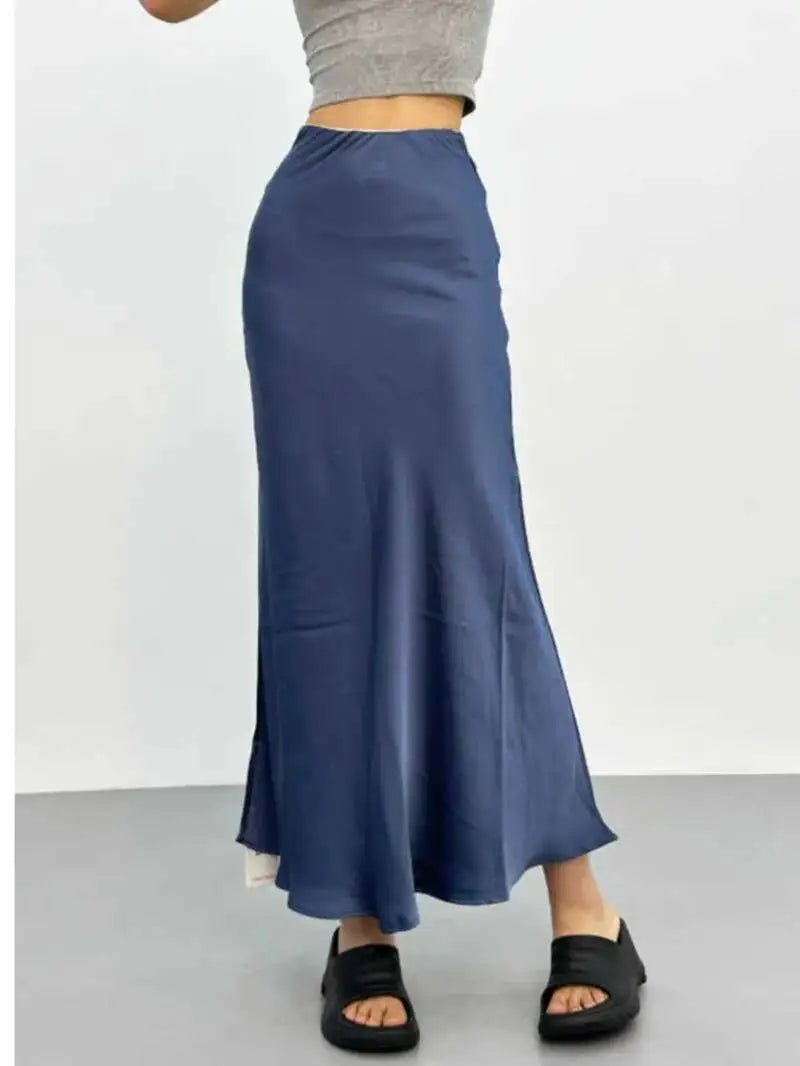 2026 Summer New High Waist Wrap Hip Slim Half Length Skirt Women Design Sense Niche Leisure Solid A-line Fishtail Skirt V38V