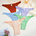 5pcs Ribbed Sexy Women Panties Low Waist Seamless Lady Briefs Breathable Comfortable Solid Underwear Underpants