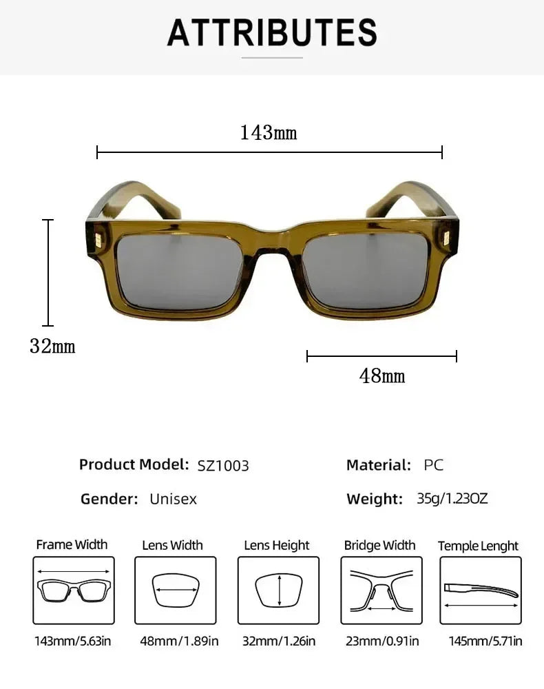 Fashion Sunglasses For Men Vintage Glasses Retro Square Sunglasses Women Trendy And Fashionable Gafas De Sol Hombre Zonnebril