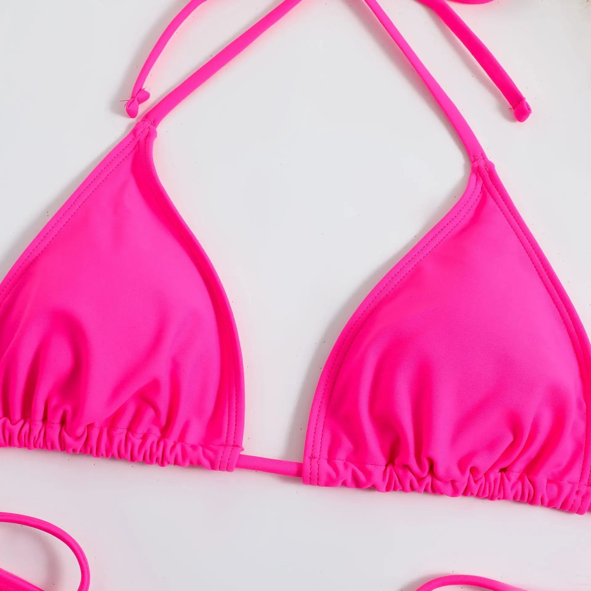 Sexy Brown Bikini 2026 Women Solid Red Halter Push Up Bra Tie Side Triangle Swimsuit Summer Bathing Suit Lace Up Micro Swimwear