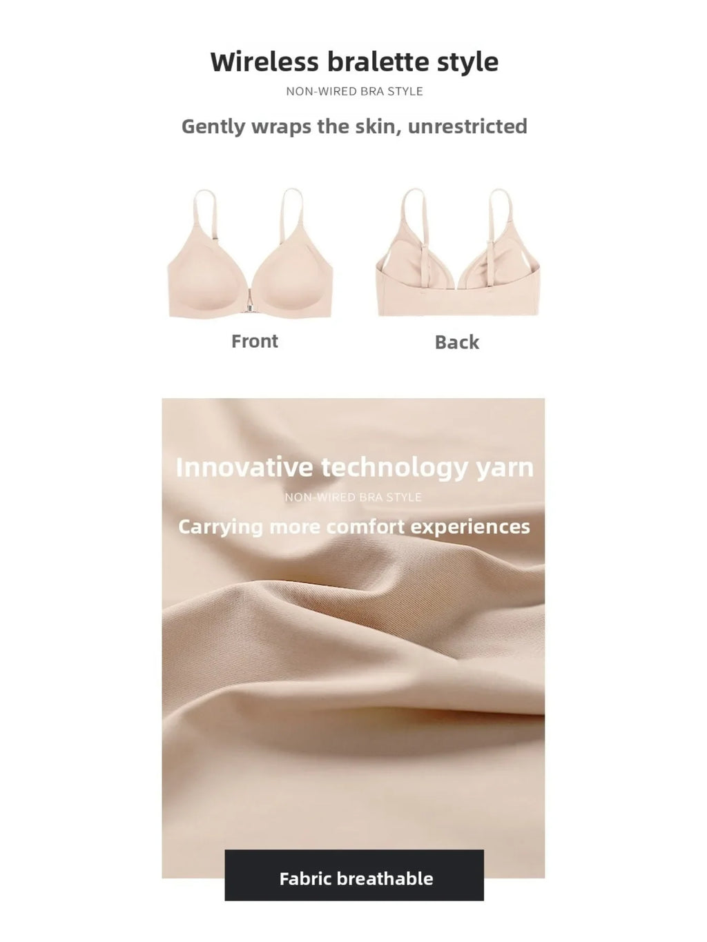 7 Pack Of Color Women's Front Closure Bras Seamless Push-Up Wireless Bras with Removable Padding Basic Everyday T-Shirt lingerie