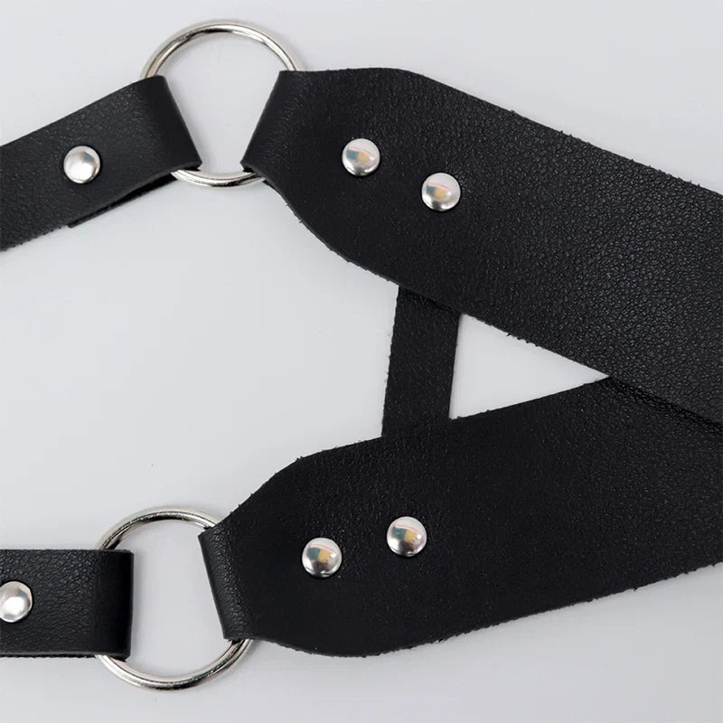 Cosplay Exotic Leather Mask Women Men Games Half Face Mask BDSM Bracelet Adjustable For Couples Bondage Set Adult Toys Supplies