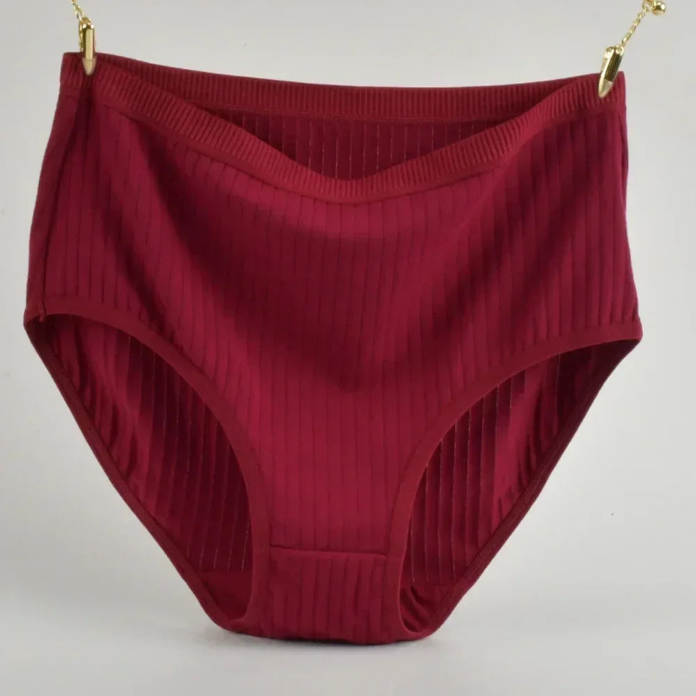 Soft High Waist Cotton Panties Underwear For Women Breathable Plus Size Woman Briefs Female Lingerie Underpants Panty Striped