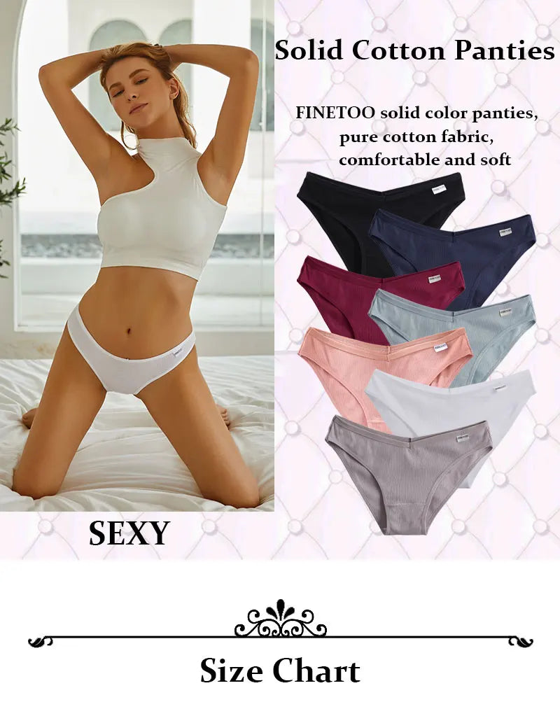 3PCS/Set Women Cotton Briefs Panties Ladies Sexy Solid Color Low Waist Underwear Female Soft Breathable Intimates Lingerie 2024