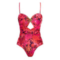 Cut Out Swimsuit And Cover Up Sexy Swimwear Women Floral Stars Swim Suit Push Up Bikini Bathingsuit Sliming Bodysuit Beachwear