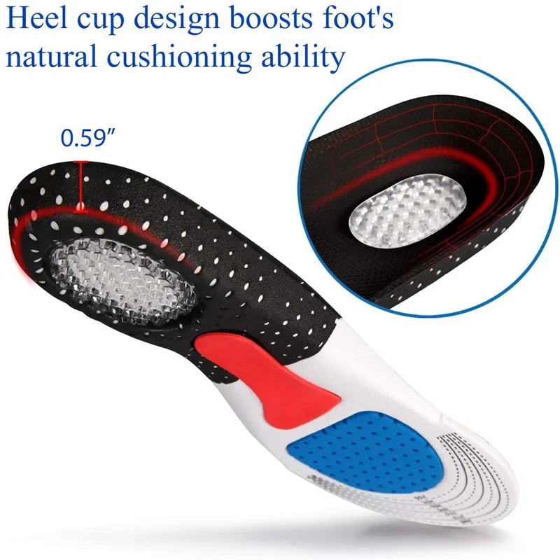 1Pair Orthopedic Insoles Memory Foam Cushion Gel Insole Silicone Arch Support Pads Sport Shoe Pad Soft Running Insert