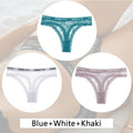 3Pcs/set Lace Thongs Women Floral G-string Underwear Trendy Letter T-Back Underpants Sexy Low Waist Bikini Panties Ladies Panty
