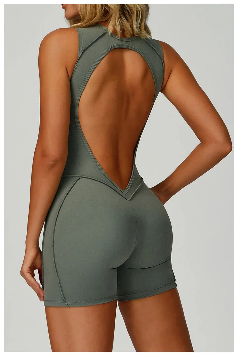 New Seamless Yoga Jumpsuits Sports Fitness Hip-lifting Backless Shorts One-piece Workout Gym Leggings Tracksuits for Women