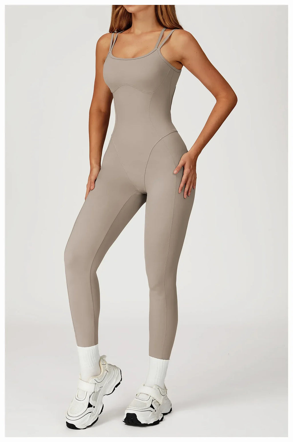 Hearuisavy Female Jumpsuit Long Elegant Sports Bodysuit Woman Gym Clothes Strappy Fitness Overalls Push Up Pilates Yoga Leotard