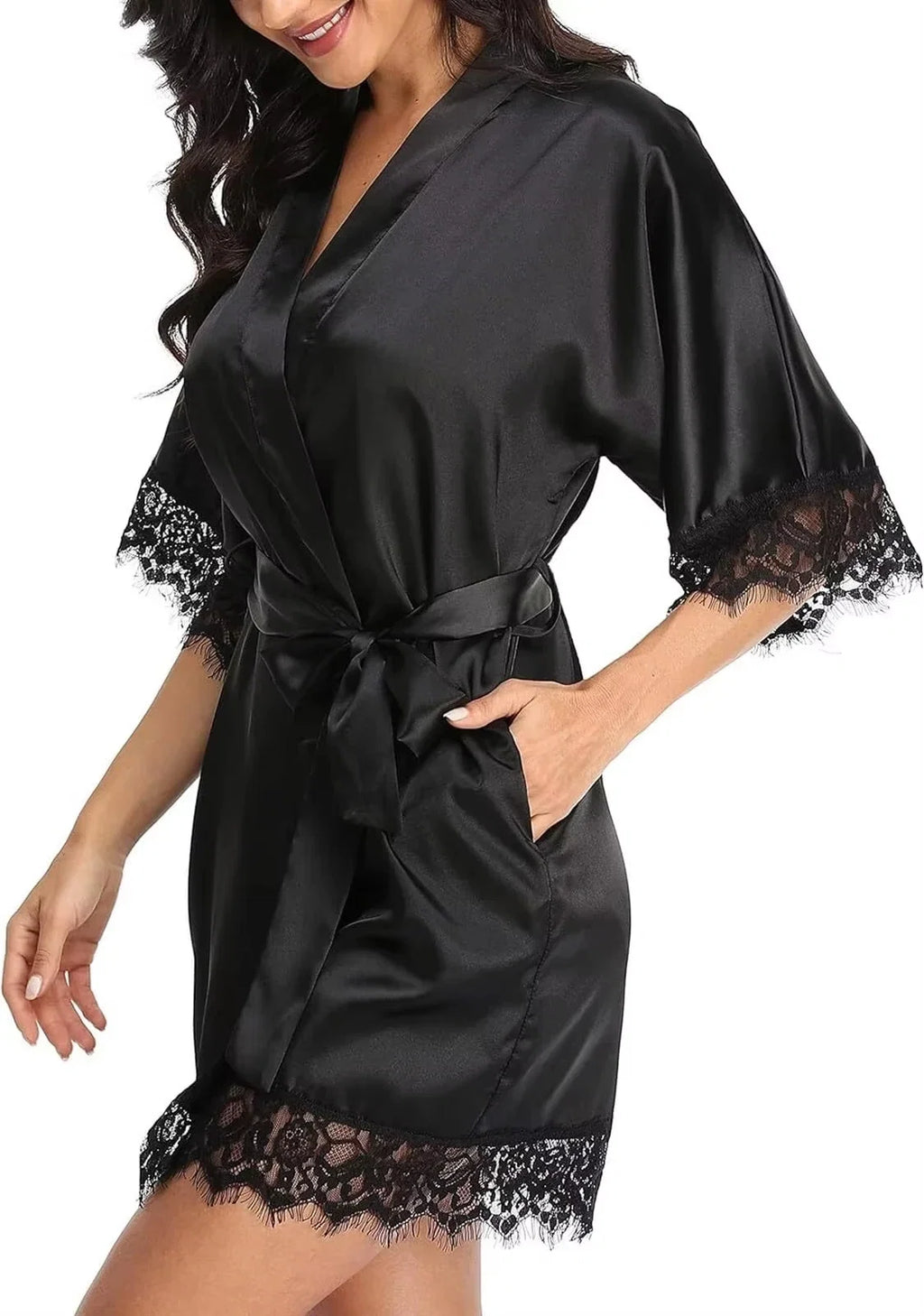 4pcs Women's Elegant Nightgown Pajama Set - Long Sleeve Lace Trim Bathrobe & Underwear, Soft Sleepwear for All-Season