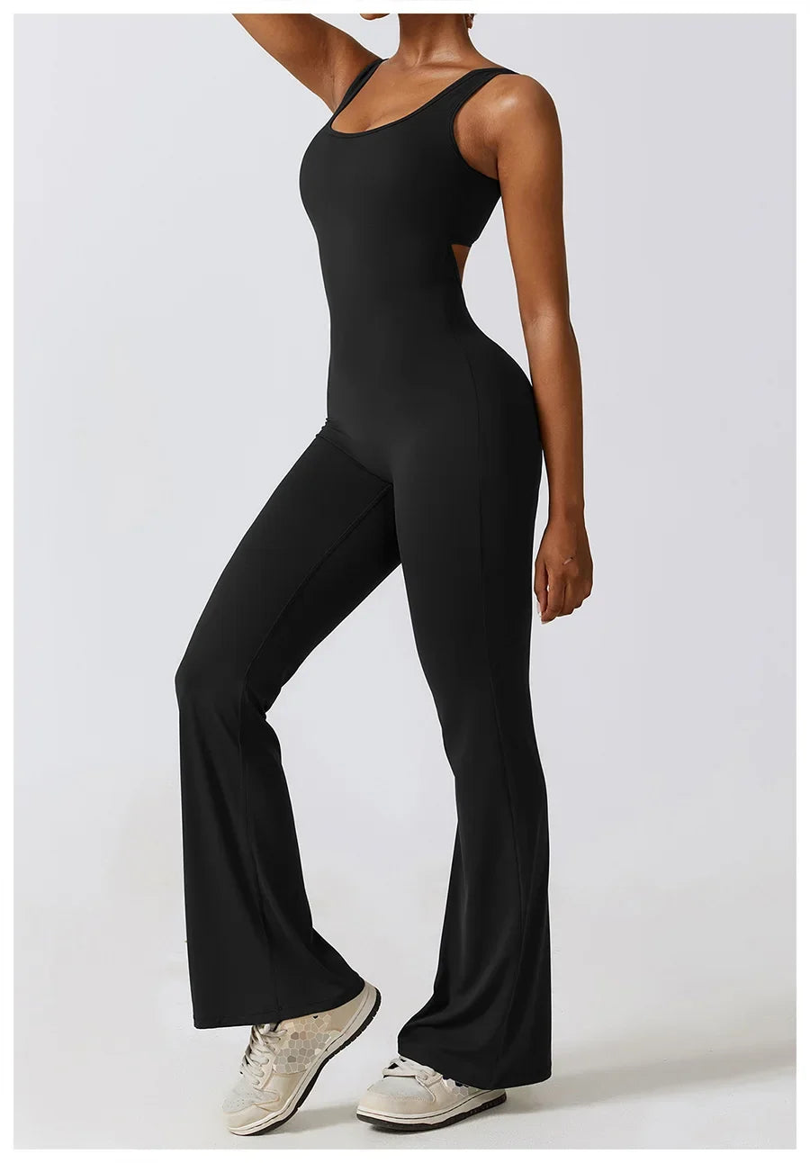 Women Sexy Back V Jumpsuit Gym Set Training Yoga Suit Sportswear Sports Jumpsuit Fitness Rompers Stretch Workout Bodysuits 8260