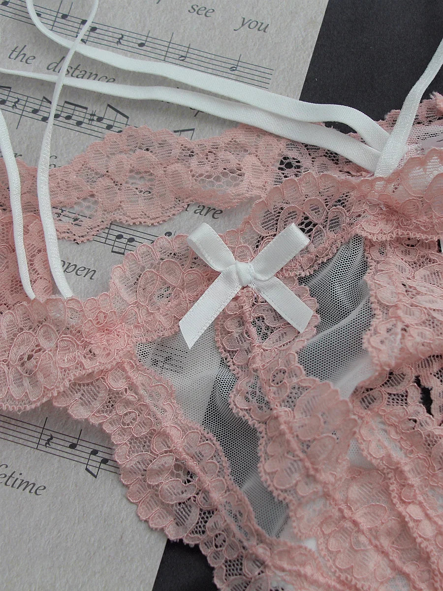 Lace G string Sexy Briefs Panties Women Underwear Hollow Out Thong High Quality Transparent Underpants Lingerie Girls Intimates