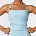 Strappy Sports Bra For Women Gym Workout Tops Sexy Yoga Bra Gather Fitness Push Up Training Running Female Sport Vest