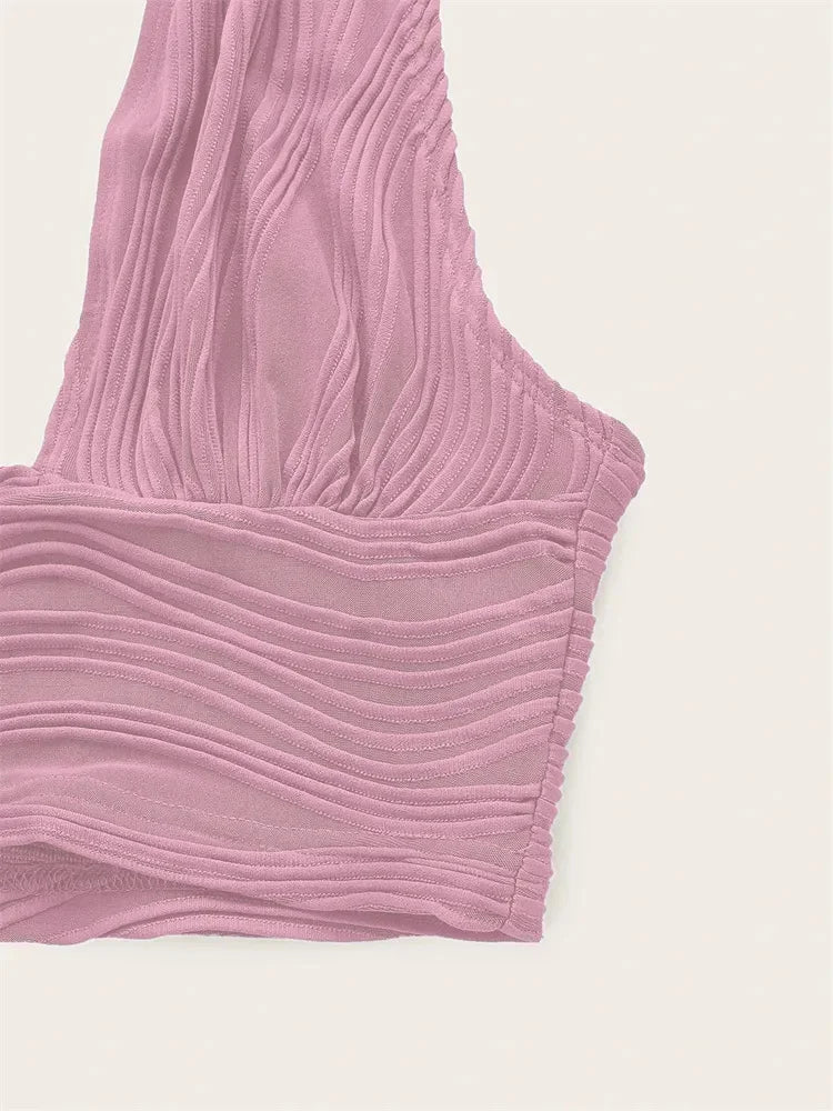 Sexy Solid Backless Crop Halter Top Women Summer 2024 Y2K Clothes Grunge High Street Style Club Sleeveless Cami Top Streetwear