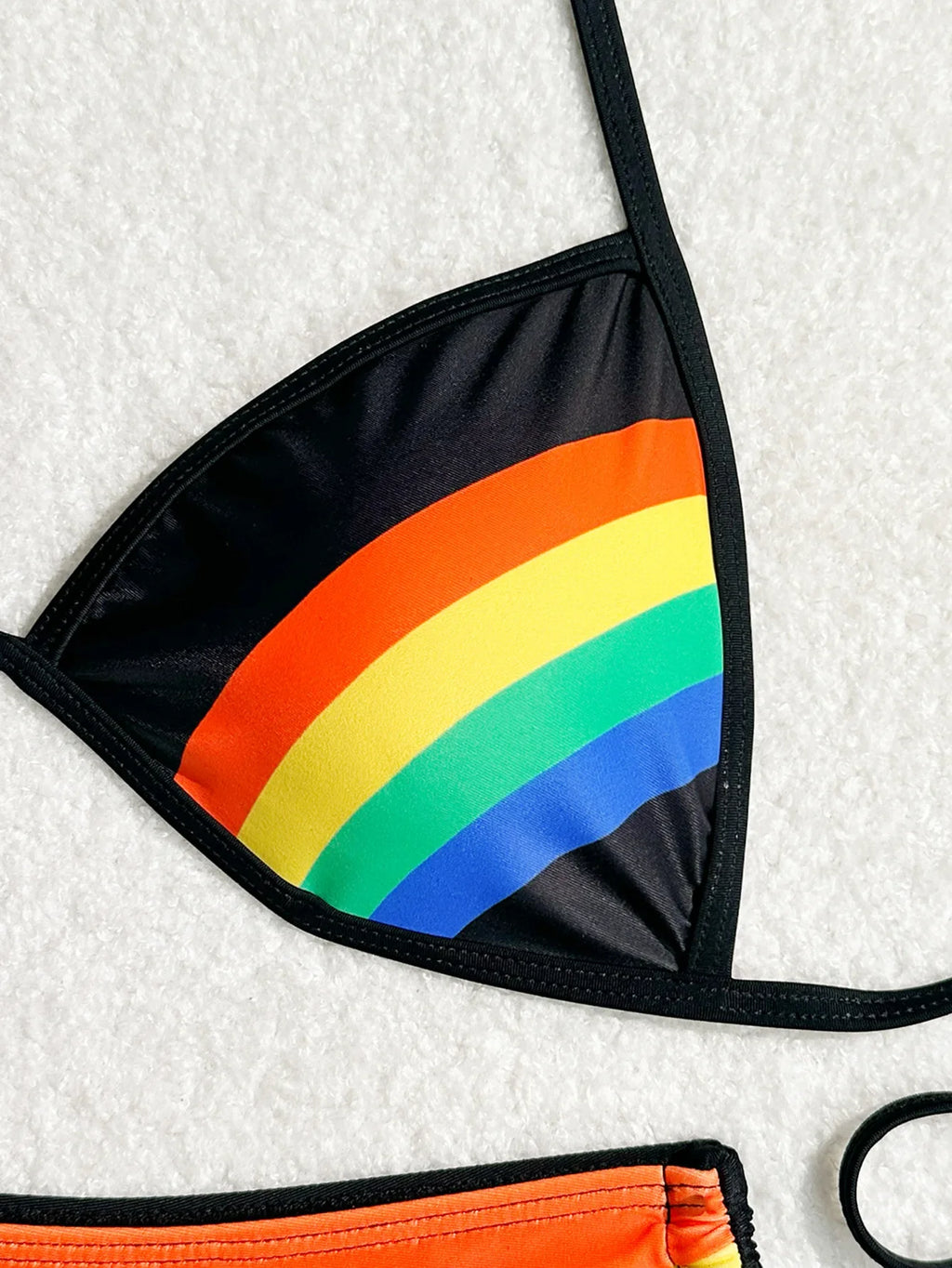 Women's Rainbow Color Bikini Set Sexy Beach Vacation Backless 2 Piece Swimsuit 2024 Summer Bathing Suit Bra Push Up Swimwear