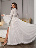 Sexy See-through Lace Sleepwear 2026 New Style Leisure Home Sleep Robe Use Comfortable Polyester Fabric Four Seasons universal