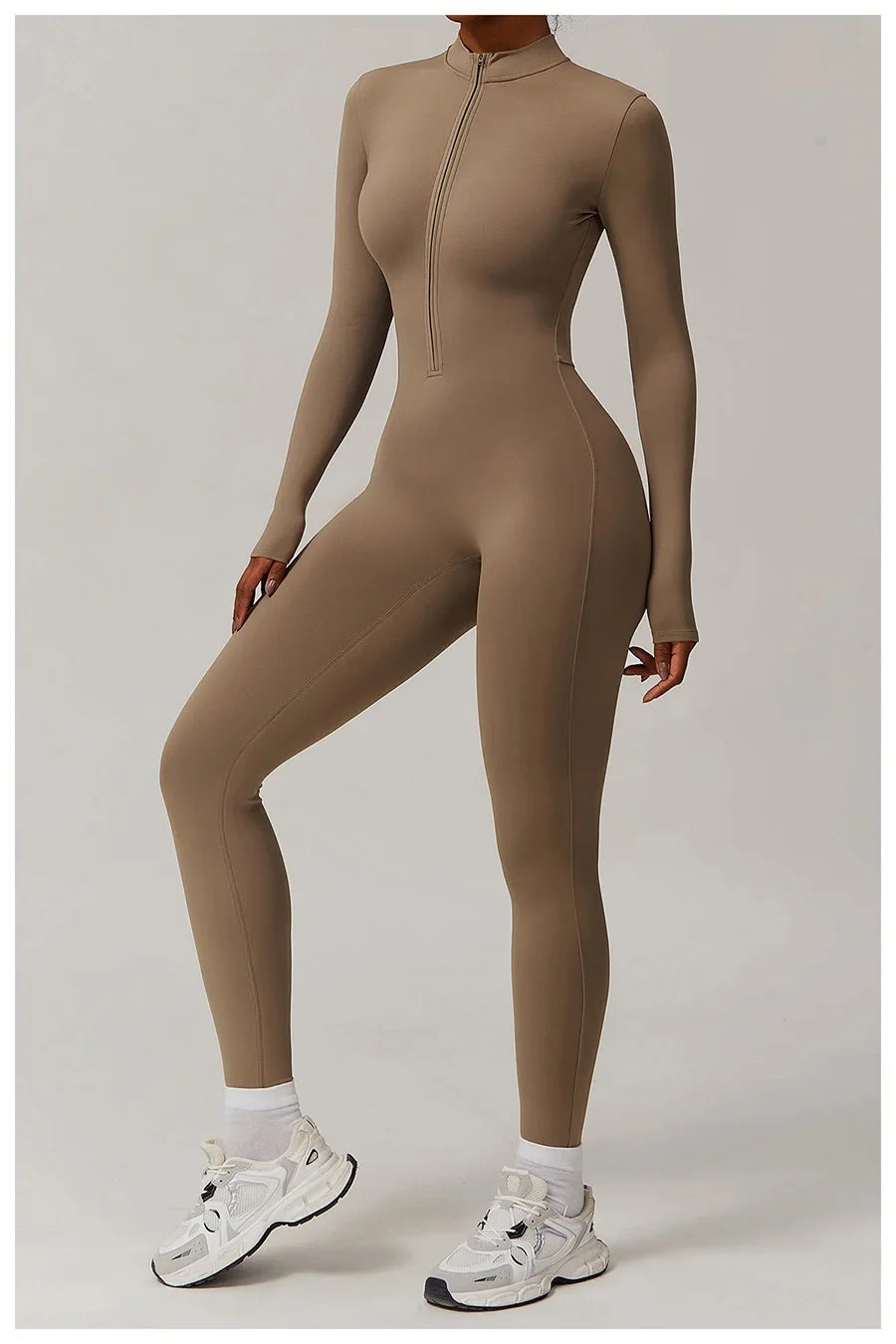 Zipper Workout Jumpsuit Sports Overalls Women Gym Clothing Running Long Sleeves Fitness Gym Tracksuit Short Sportswear Yoga Set
