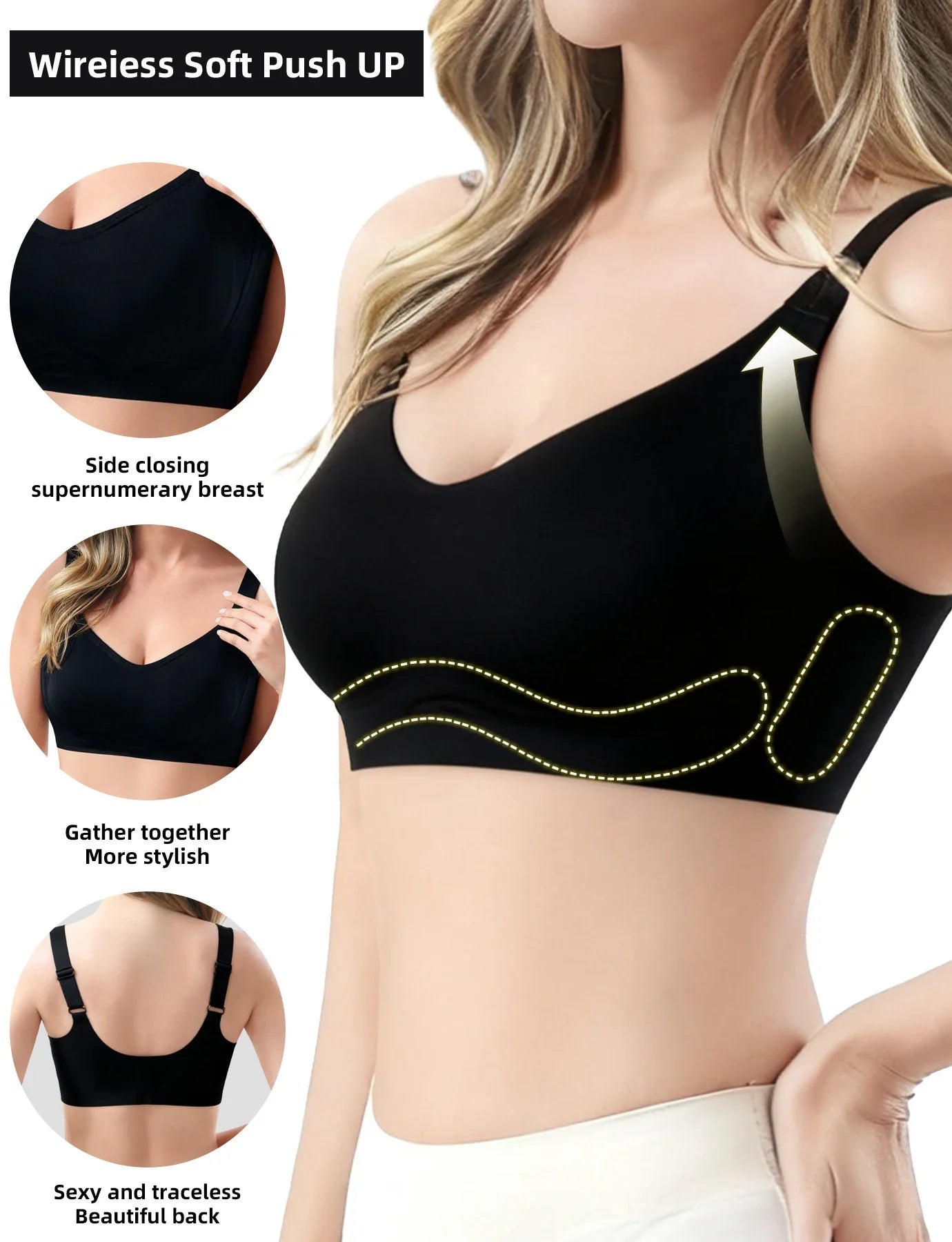 7pack of Color Women's Seamless Wireless Sports Bras Panties Set - Soft Push-Up Design Everyday Basic Lingerie Free Shipping