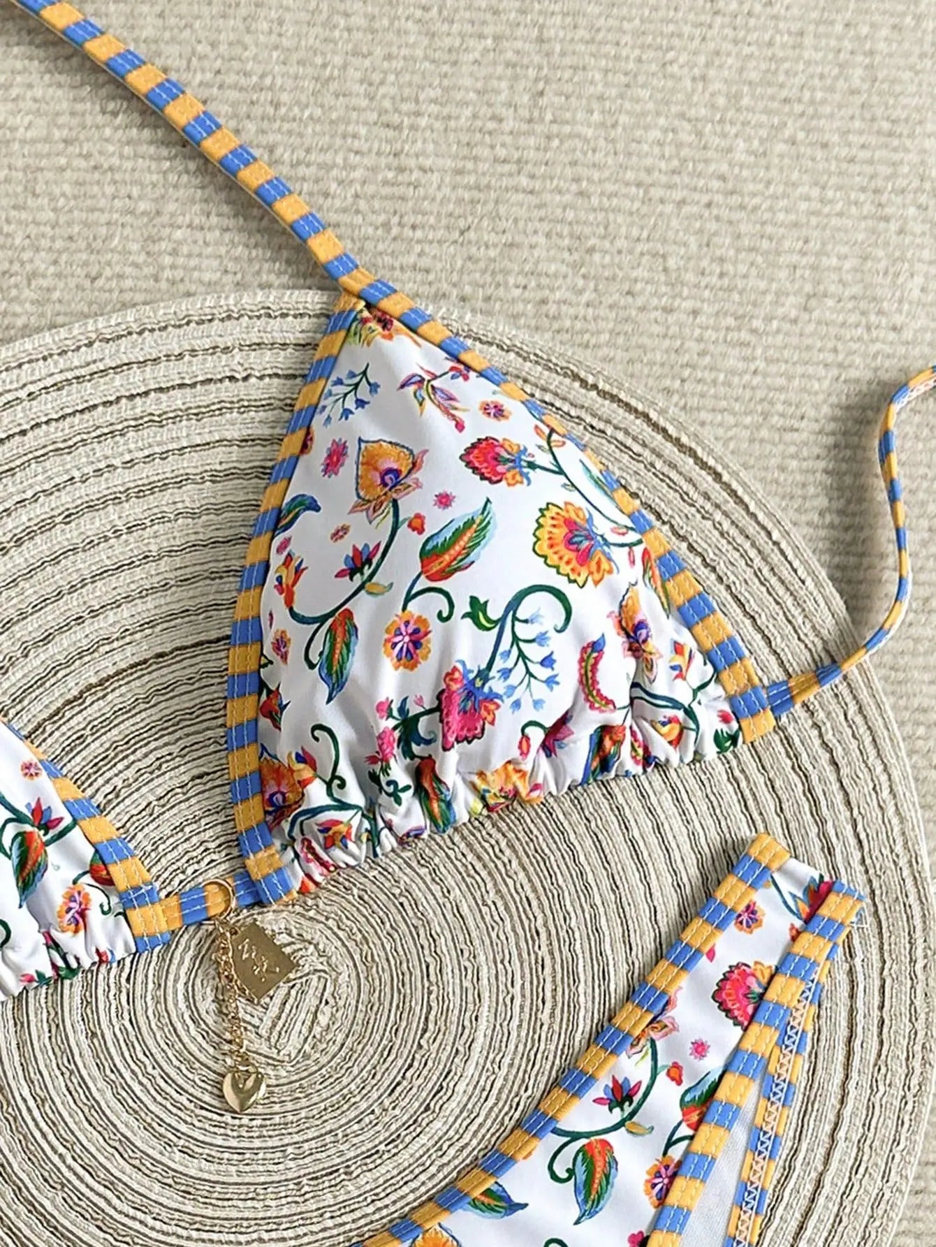 Sexy White Floral Print Micro Bikini 2026 Women Brazilian Push Up Bra Thong Swimsuit Beach Bathing Suit Holiday Swimwear Biquini