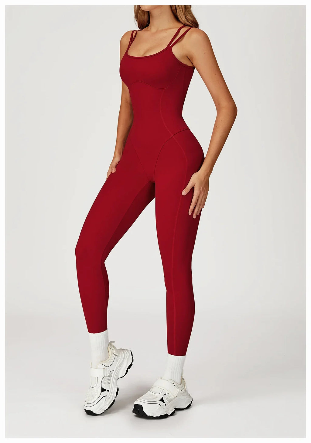 Hearuisavy Female Jumpsuit Long Elegant Sports Bodysuit Woman Gym Clothes Strappy Fitness Overalls Push Up Pilates Yoga Leotard