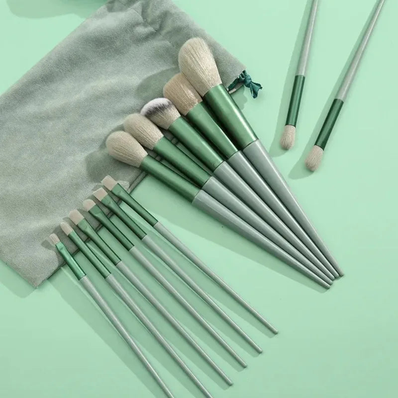 13 PCS Makeup Brushes Set, Eye Shadow, Foundation, Blush Brushes for Women, Soft Cosmetic Tools with Bag