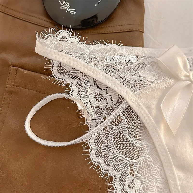 Girls Sexy G String Lace Panties Women Rhinestones Underwear Briefs Hollow Out Thong Transparent Lingerie Intimates