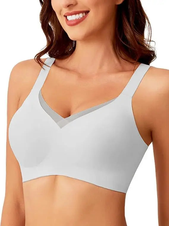 Women's Wire-Free Seamless Bra Full Cup Thin Molded Cup Beautiful and Comfortable Underwear Plus Up