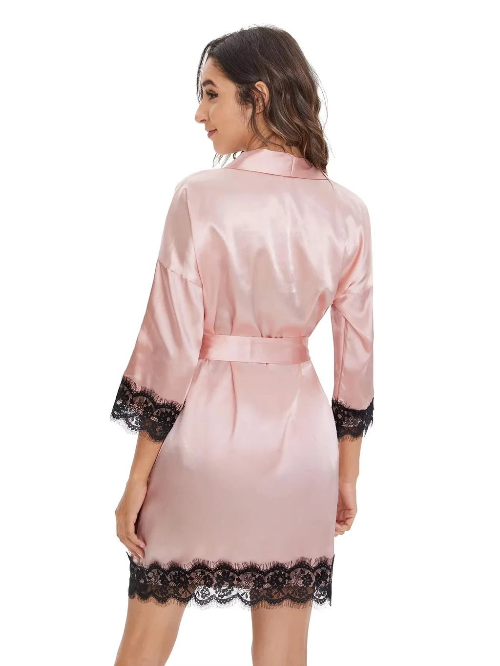 4pcs Women's Elegant Nightgown Pajama Set - Long Sleeve Lace Trim Bathrobe & Underwear, Soft Sleepwear for All-Season