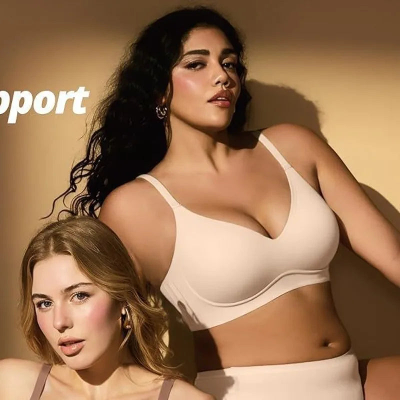 Women's Jelly Bra Wire-free Seamless 3/4 Cup and Thin Molded Bra Soft Support Underwear Comfortable Push-up Bra