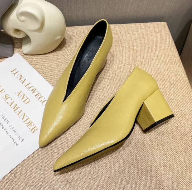 XGRAVITY Sexy Autumn New Designer Vintage Evening Shoes Ladies Fashion Pointed Toe V Cut Woman Shoes High Heel Pumps Sexy C323