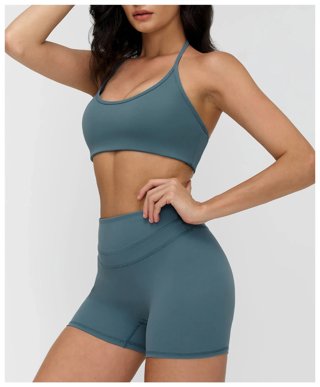 Neck Hanging Sports Bra High Support Women Push Up Bra Summer Gym Clothes Fitness Halter Top Quick Dry Running Workout Underwear