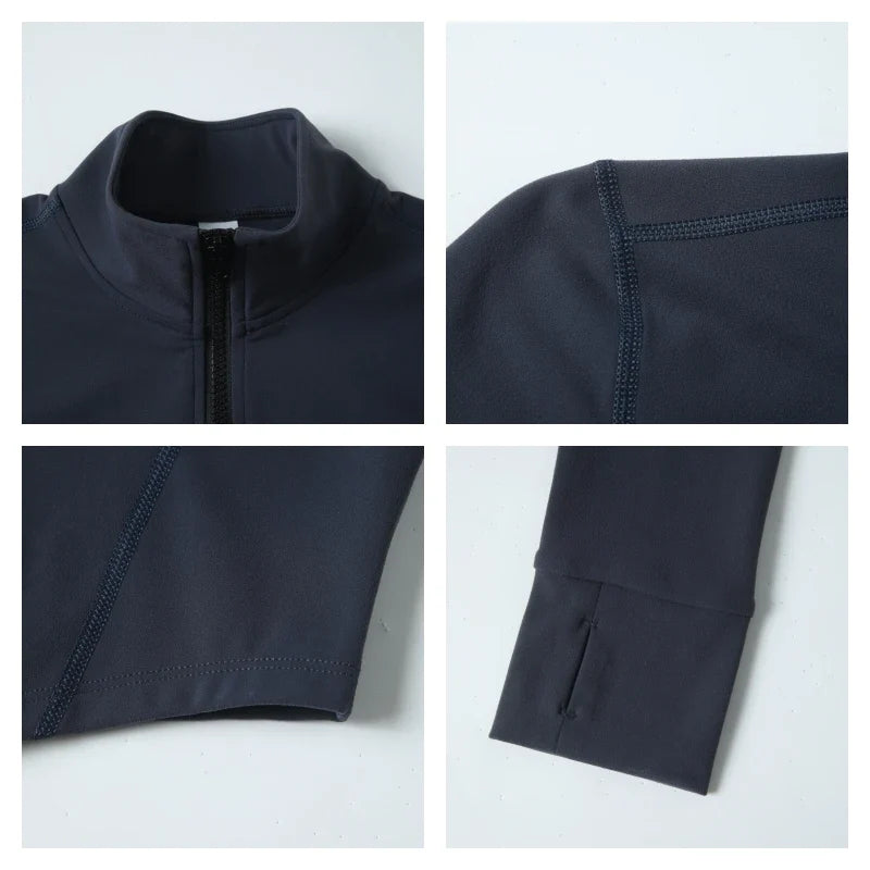 Hearuisavy Summer Ultra-Soft Fabrics Tight Sports Jackets Women Zipper Gym Yoga Clothes Female Quick-Dry Long Sleeve Sportswear