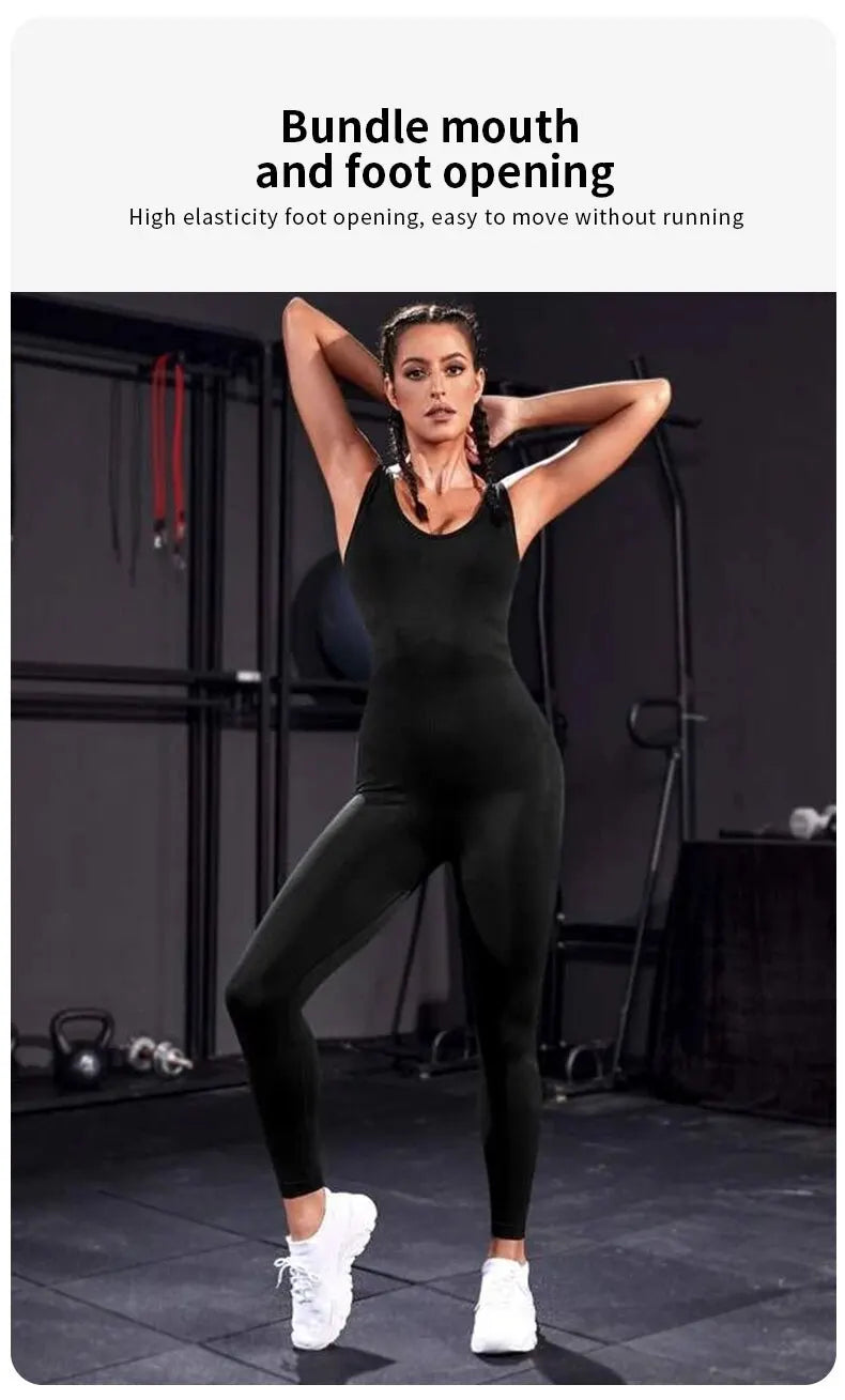 Solid Sleeveless Backless Low Neck High Waist Bodycon Jumpsuits For Women Casual Rompers Activity Jogger Suits Backless Bodysuit