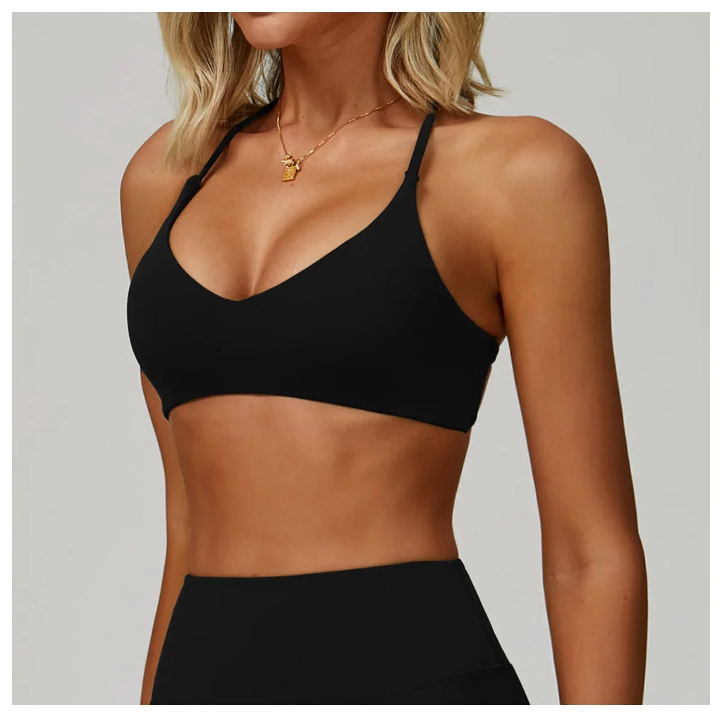 Hearuisavy Breathable Sports Bra Women Quick Drying ShockProof Gym Workout Top Casual Yoga Clothing Push Up Running Fitness Bras
