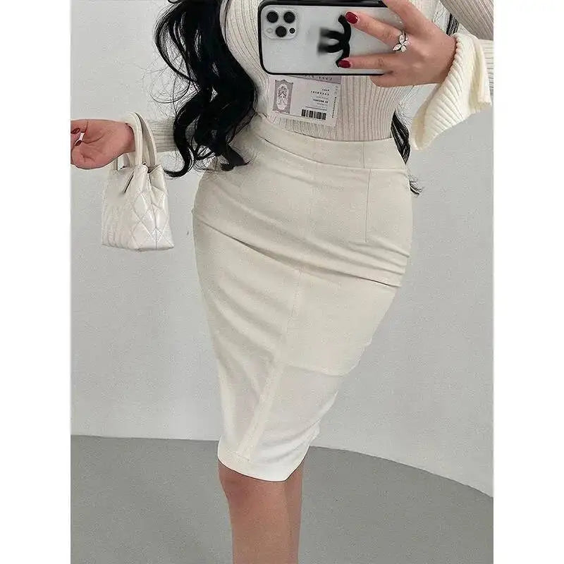 Korean Style Pure Desire Sexy OL High Waist Tight Slimming Mid Length Skirt Fashion Women Sweet Mini Skirts 2026 New Summer 9B8