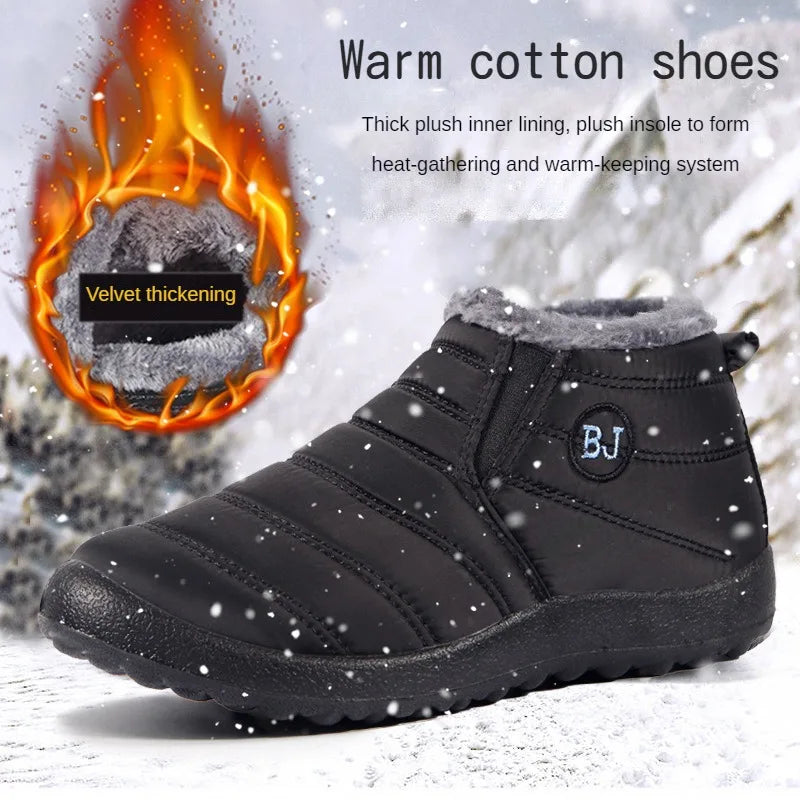 Snow Women Boots Fashion Unisex Shoes Slip On Platform Shoes For Women Ankle Boots Waterproof Plush Winter Shoes Botas Mujer