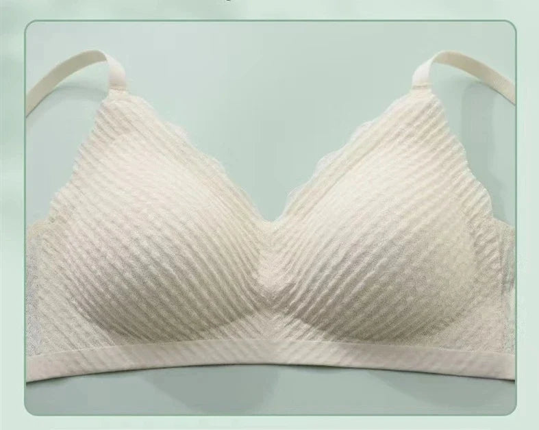 New Top Lace Seamless Women's Underwear Small Chest Gathered Non-slip No Steel Ring Sexy Sling Beautiful Back Bra Thin Section